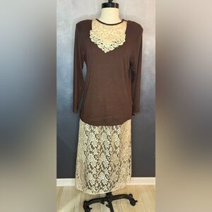 Vintage Lacy Afternoon by Shell Kepler 2-Piece Set (New With Tags Skirt!)